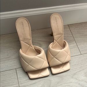 Bottega Veneta Beige Quilted Mules